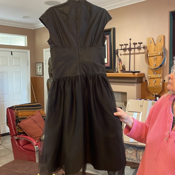 Lilith Black triple tulle princess length sleeveless dress. - Picture 6 of 12